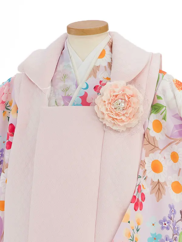 七五三女児 2歳3歳 2029 花わらべ ピンク/くすみ紫 カラフルフラワー