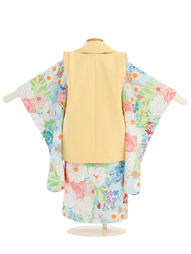 七五三女児 2歳3歳 2030 花わらべ 黄色/水色 カラフルフラワー