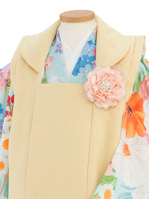 七五三女児 2歳3歳 2030 花わらべ 黄色/水色 カラフルフラワー