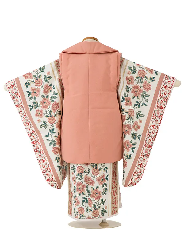 七五三女児3歳3271 和風館 コーラルピンク 刺繍/ゴブラン織調 薔薇