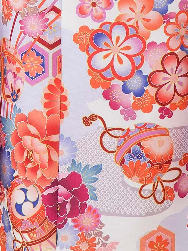 七五三女児7歳7102 白 鼓に花結