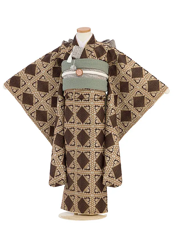 七五三女児7歳7121 ラフィネココ オークル ダイヤレース