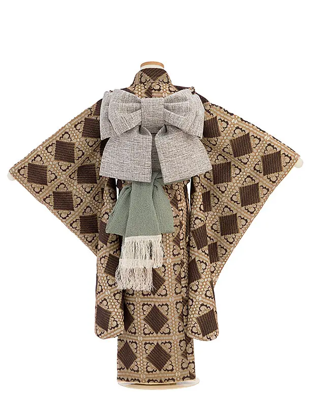 七五三女児7歳7121 ラフィネココ オークル ダイヤレース