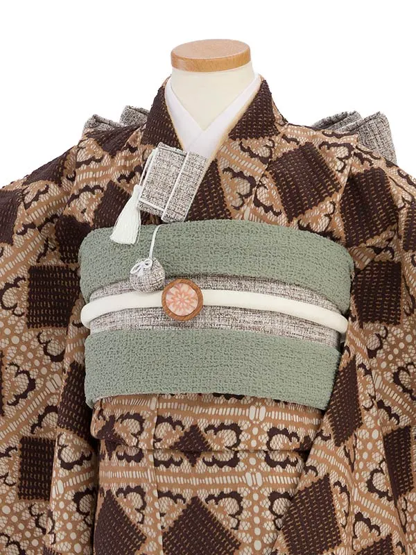 七五三女児7歳7121 ラフィネココ オークル ダイヤレース