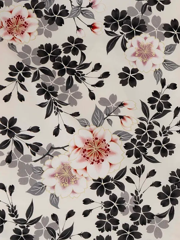 小学生卒業袴101M 九重 クリーム 桜咲く/キャメル 紐ベロア