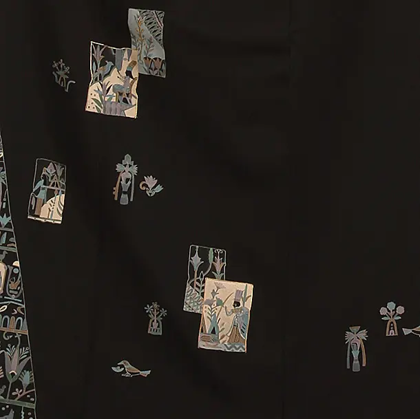 訪問着 ﾁｬｺｰﾙｸﾞﾚｰ更紗