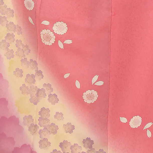 訪問着 ﾋﾟﾝｸｸﾘｰﾑぼかし桜
