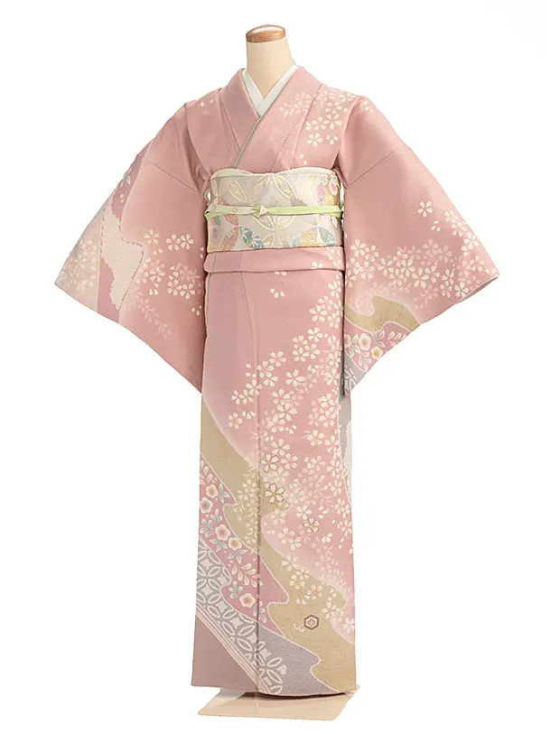 訪問着 ｻｰﾓﾝﾋﾟﾝｸ辻が花