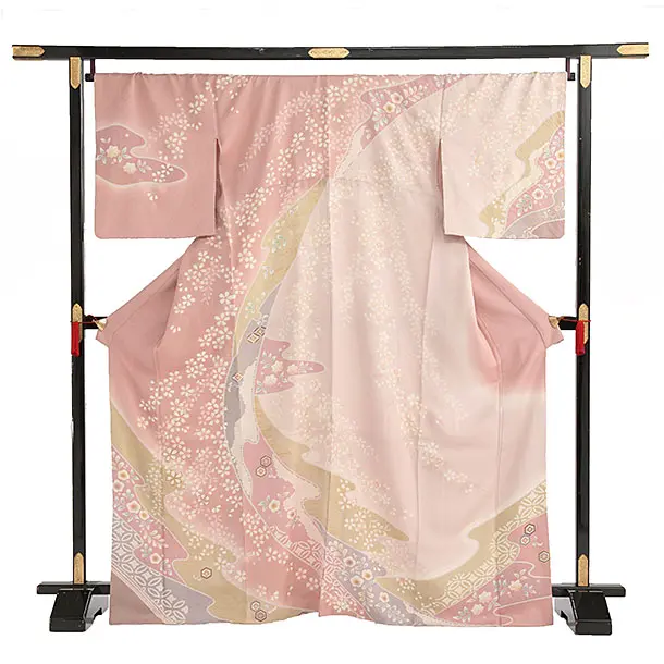 訪問着 ｻｰﾓﾝﾋﾟﾝｸ辻が花