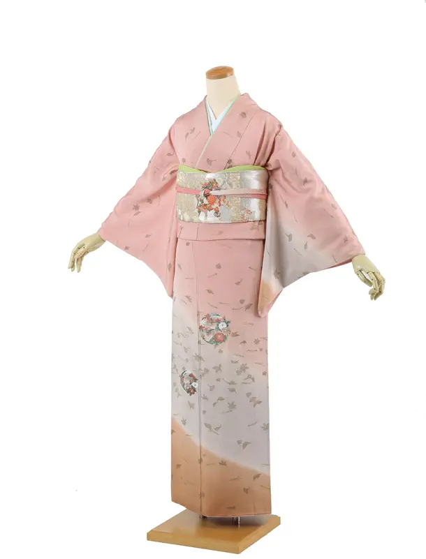 訪問着 ｻﾓﾝﾋﾟﾝｸいちょうにもみじ