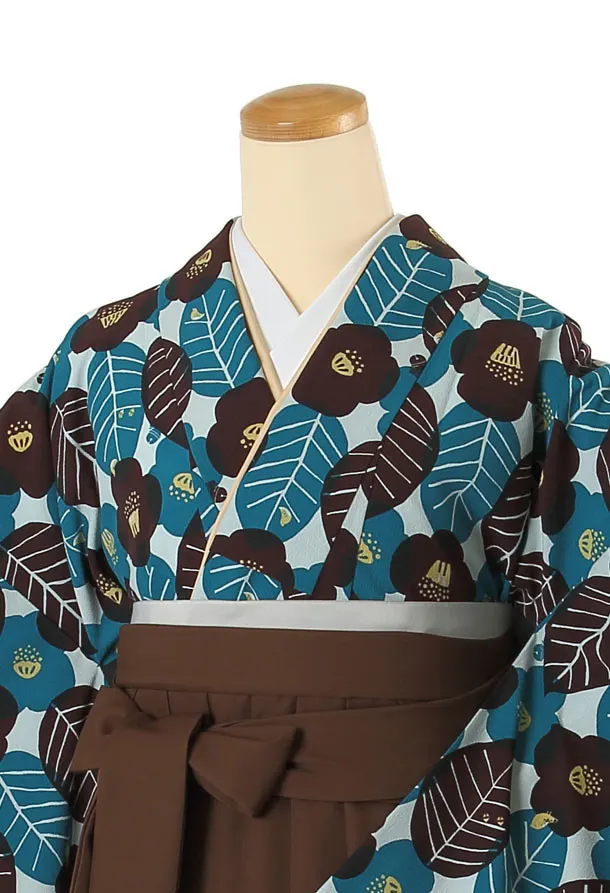 卒業袴 ﾌﾞﾙｰ椿