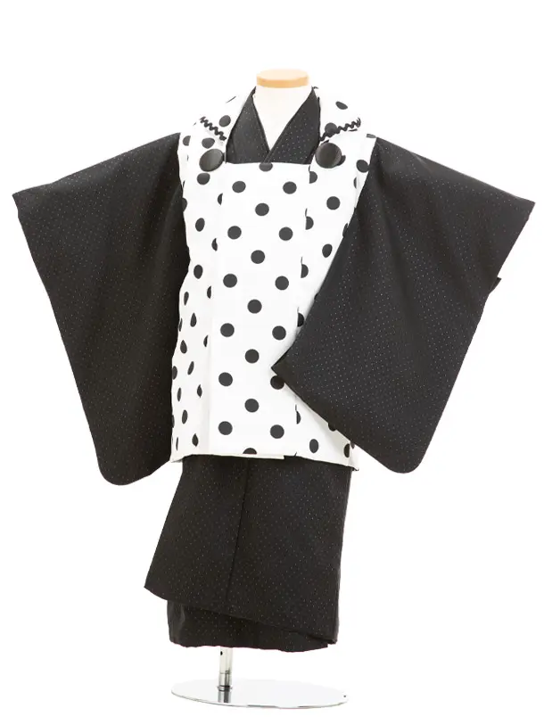 七五三（3才男被布）白黒ﾄﾞｯﾄ