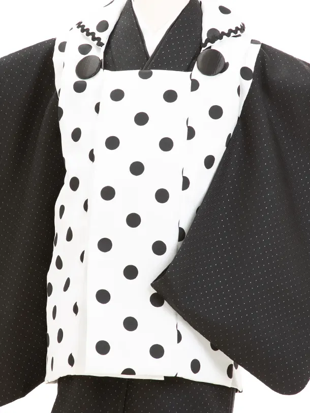 七五三（3才男被布）白黒ﾄﾞｯﾄ