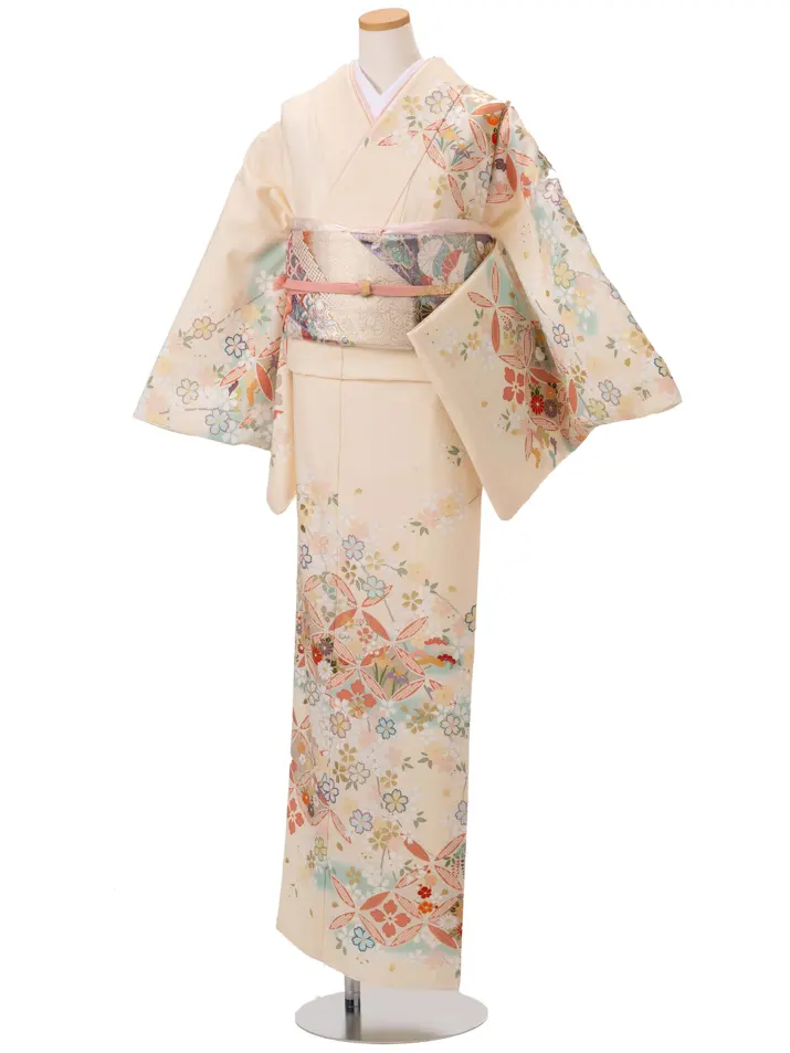 【撮影のみ】訪問着WV１０薄黄色地 JAPANSTYLE×桜・七宝