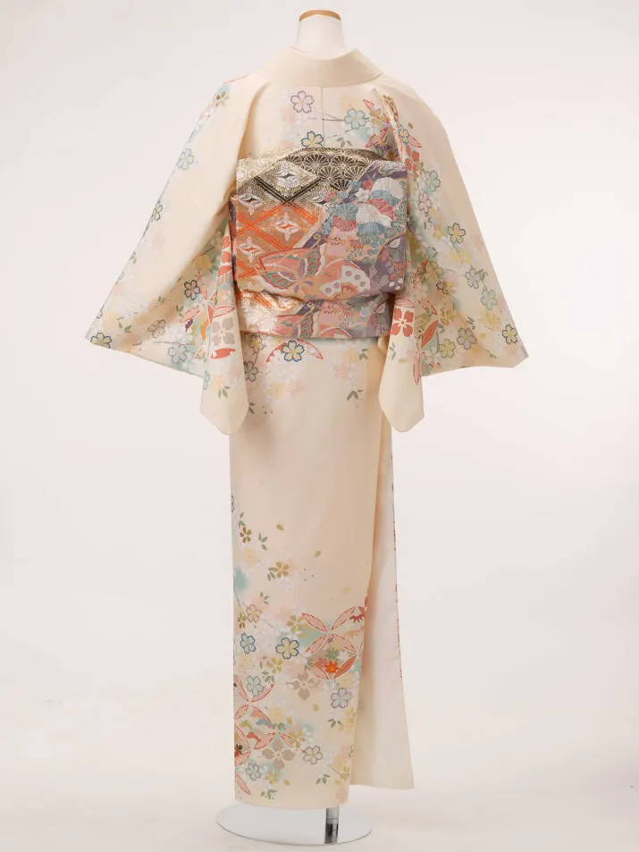 【撮影のみ】訪問着WV１０薄黄色地 JAPANSTYLE×桜・七宝