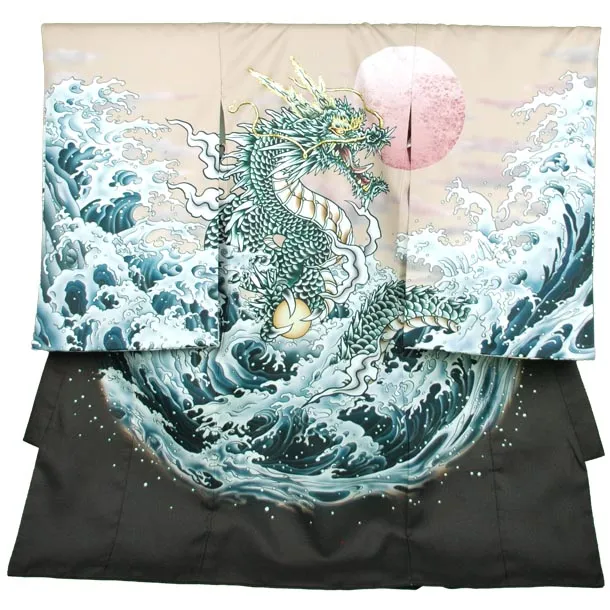 男産着【刺繍】龍　モカ