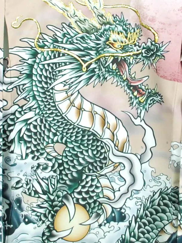 男産着【刺繍】龍　モカ