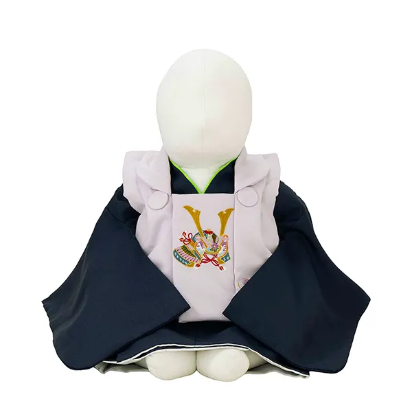 【刺繍】男児ベビー着物　たか　薄紫