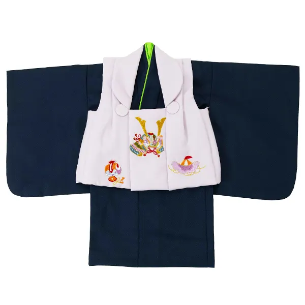【刺繍】男児ベビー着物　たか　薄紫