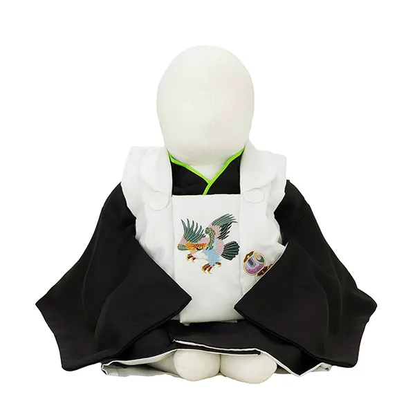 【刺繍】男児ベビー着物　たか　白