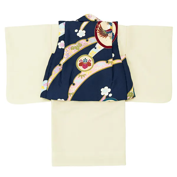 男児ベビー着物　たか丸　紺