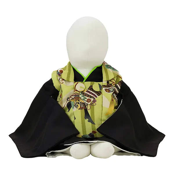 男児ベビー着物　カブト　抹茶