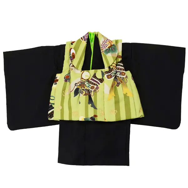 男児ベビー着物　カブト　抹茶