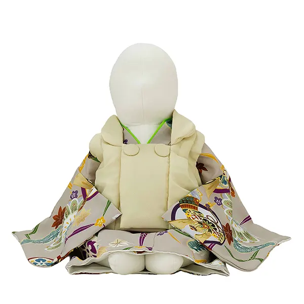 男児ベビー着物　カブト丸　ベージュ