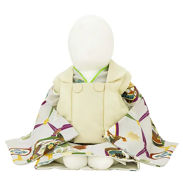 男児ベビー着物　カブト丸　ベージュ