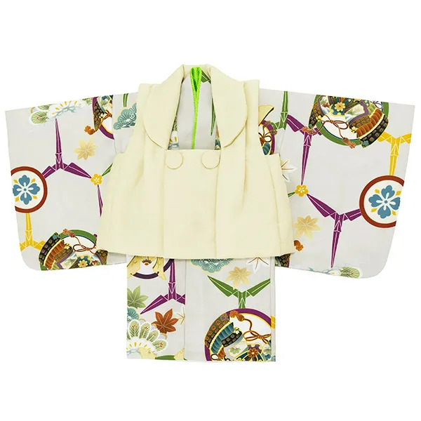 男児ベビー着物　カブト丸　ベージュ