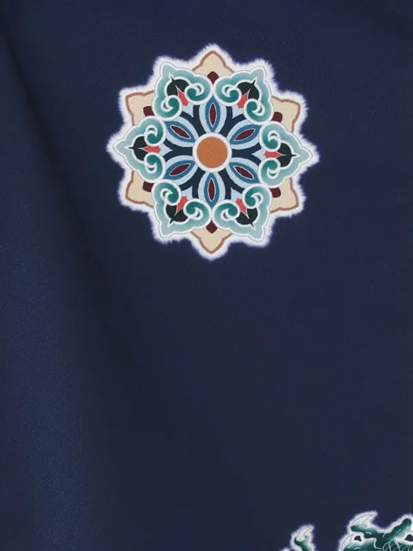 【刺繍】疋田タカブルー　鏡紺