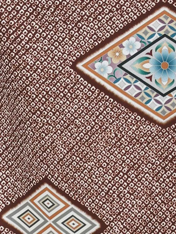 【刺繍】タカベージュ　疋田菱茶