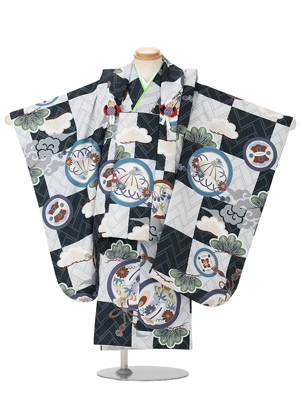 市松　グレー