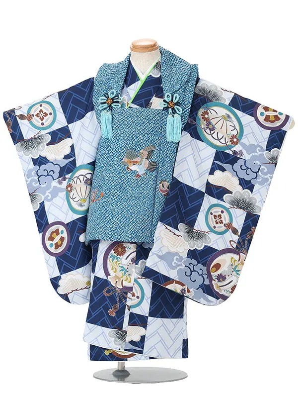 【刺繍】疋田タカブルー　市松紺