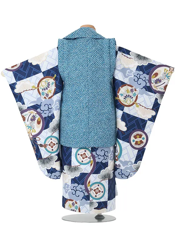 【刺繍】疋田タカブルー　市松紺