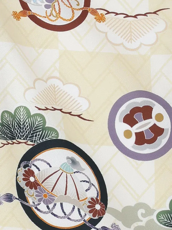 【刺繍】疋田タカ黒　市松ベージュ