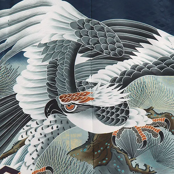 かんたん袴セット(3歳男の子袴) 　タカに鏡　紺