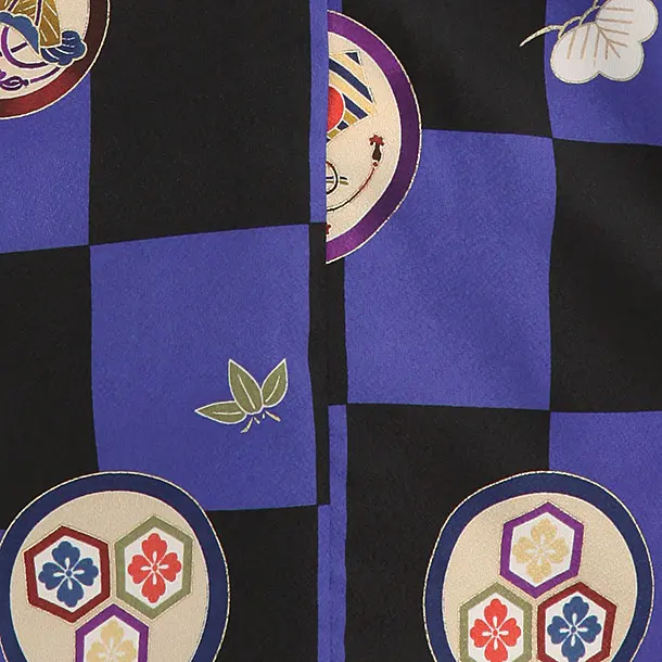 かんたん袴セット(3歳男の子袴) 　市松　紺