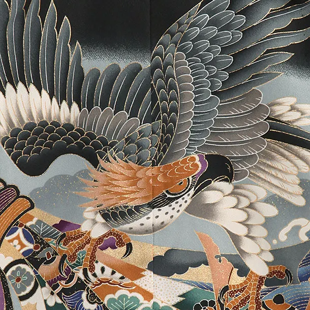 かんたん袴セット(3歳男の子袴) 　タカ熨斗　黒