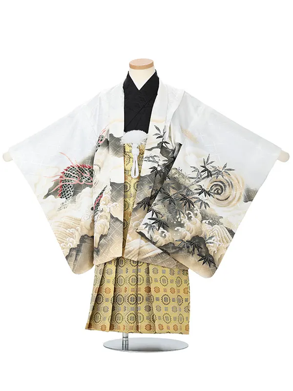 【刺?】龍に虎　白　　着物黒