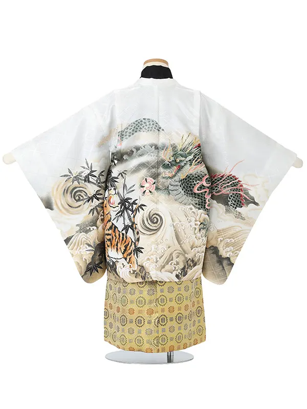 【刺?】龍に虎　白　　着物黒