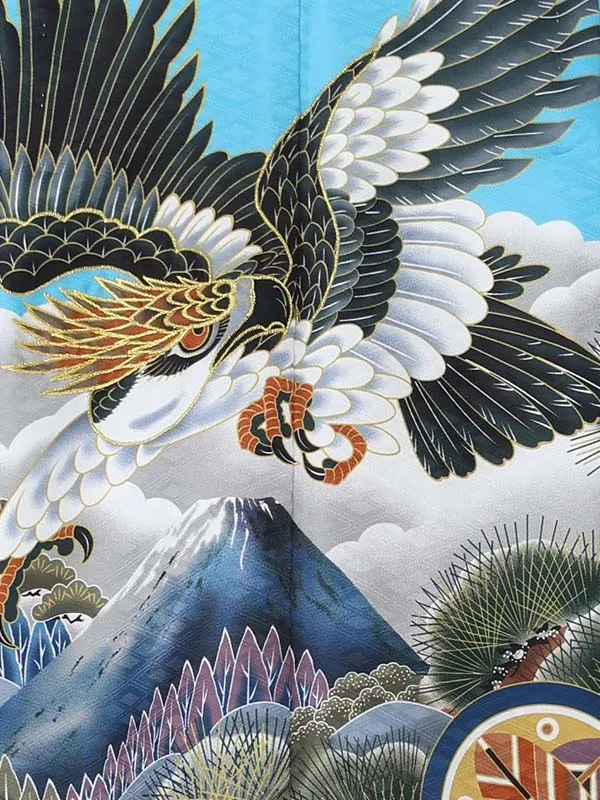 【刺?】タカに富士山　ブルー