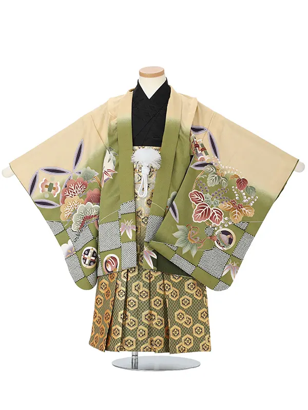 【刺?】タカ丸　ベージュ　　着物黒