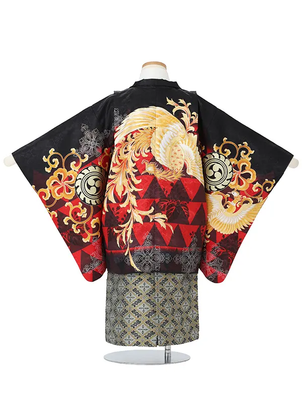 【刺?】鳳凰　黒　　着物白