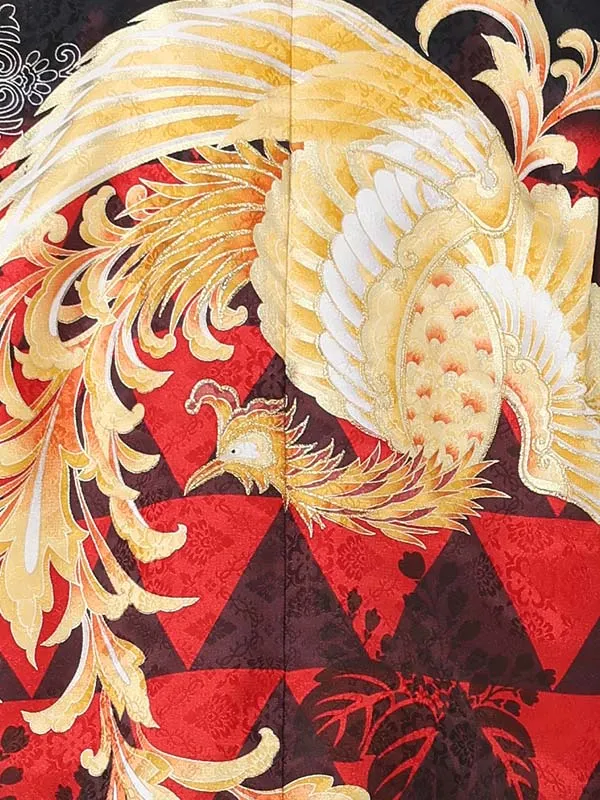 【刺?】鳳凰　黒　　着物白