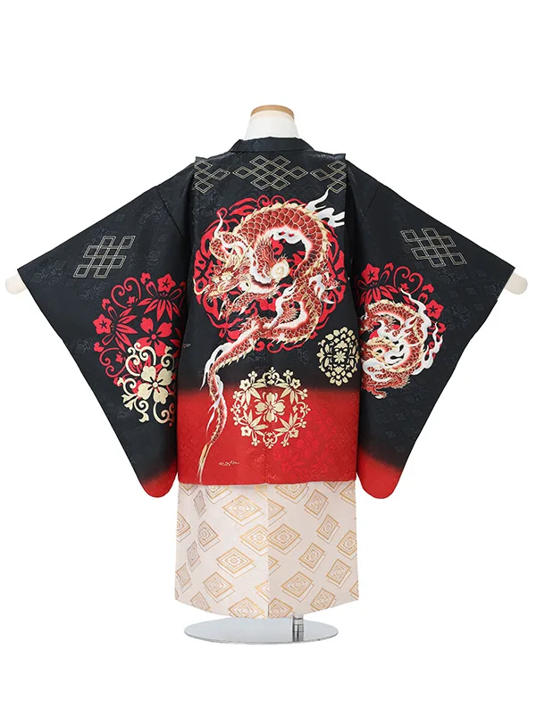 【刺?】龍　黒　　着物白