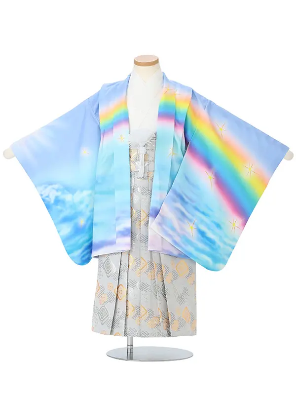 【刺?】ペガサス　ブルー　　着物白