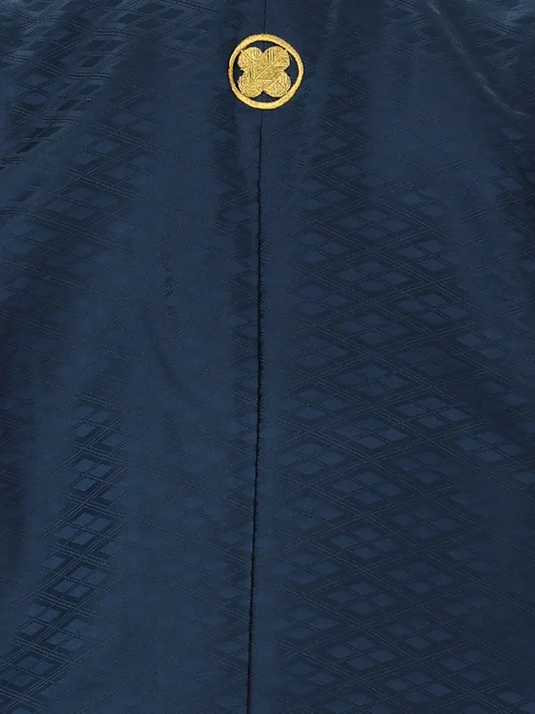 【金刺繍紋】紺紋付　着物黒