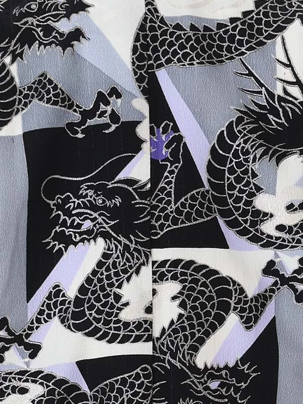 龍　グレー黒　