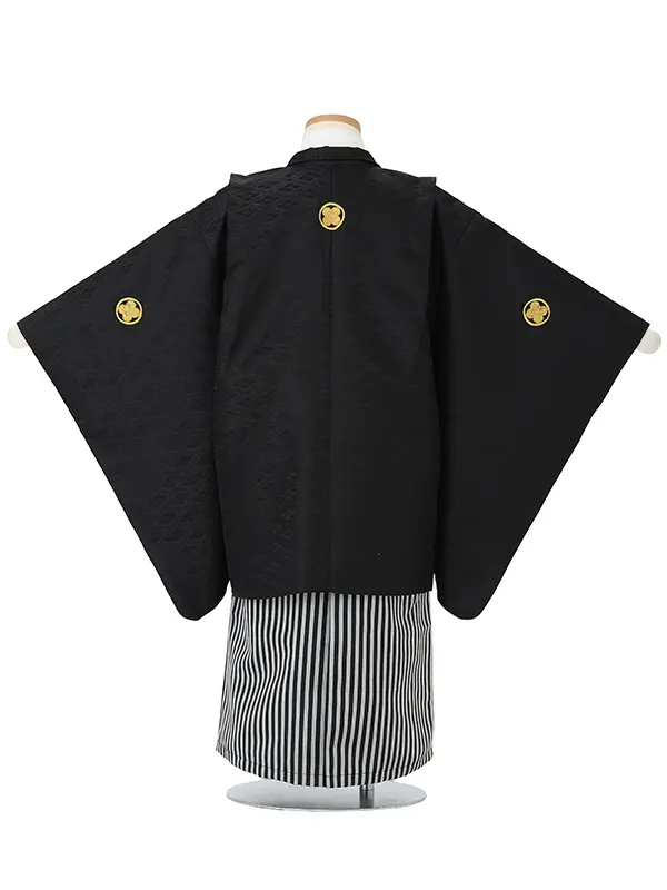【金刺繍紋】黒紋付　着物白